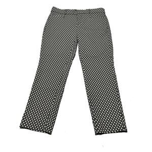 Banana Republic Sloan Crop Pants Women's Black White Geometric Print Size 2P NWT